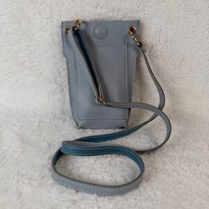 Light‎ Blue Leather Phone Crossbody Bag Small Shoulder Purse Mini Bag